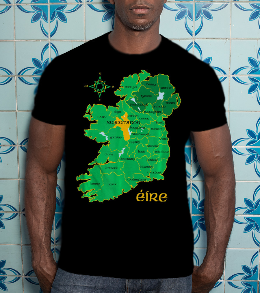 Roscommon Ireland Irish County Map Éire T-Shirt
