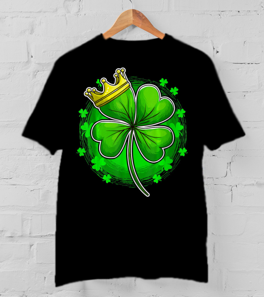 Irish King Queen Shamrock Crown St Patrick's Day Clover T-Shirt