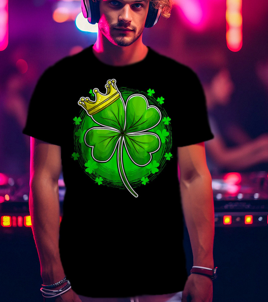 Irish King Queen Shamrock Crown St Patrick's Day Clover T-Shirt