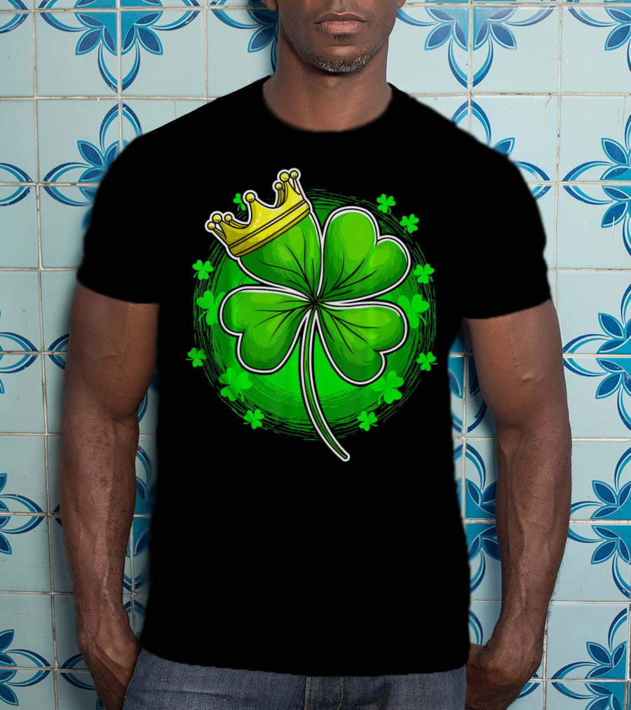 Irish King Queen Shamrock Crown St Patrick's Day Clover T-Shirt