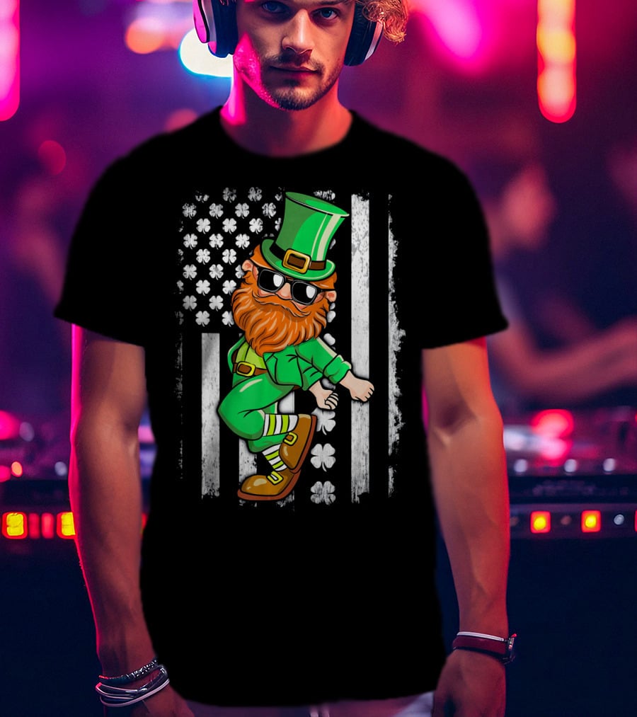 Leprechaun Shoot Dancing Clover T-Shirt