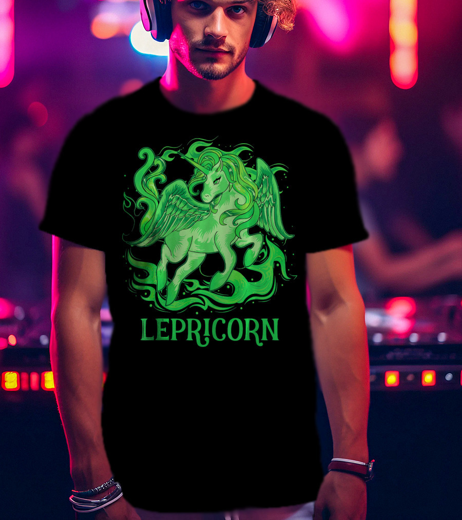 Lepricorn Green Unicorn With Wings T-Shirt