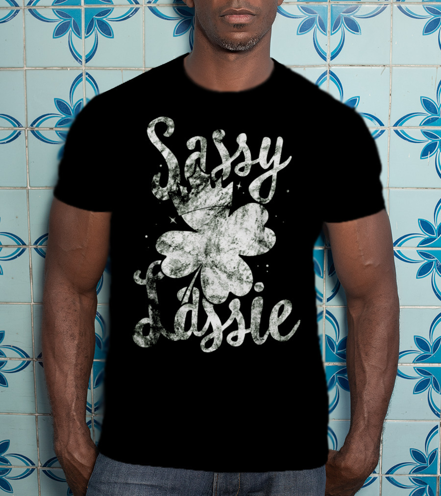 Sassy Lassie St Patricks Day Shamrock Crown T-Shirt