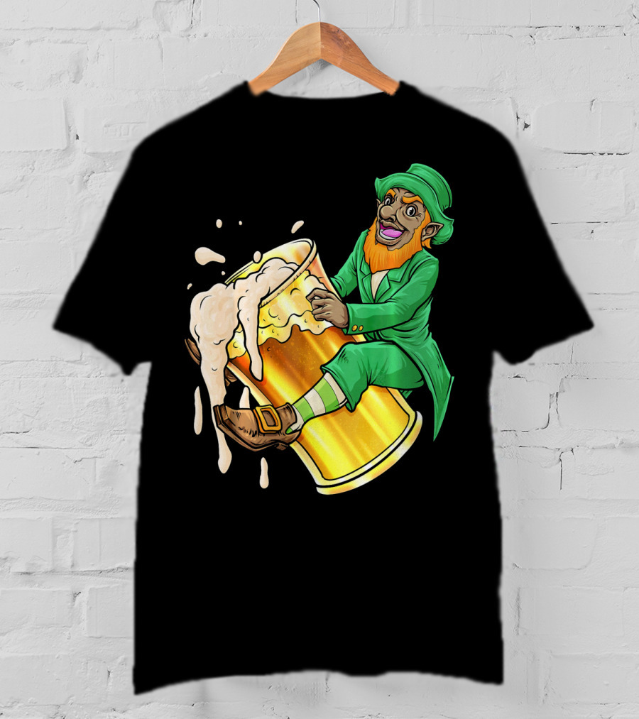 Black Leprechaun Beer African Amer T-Shirt