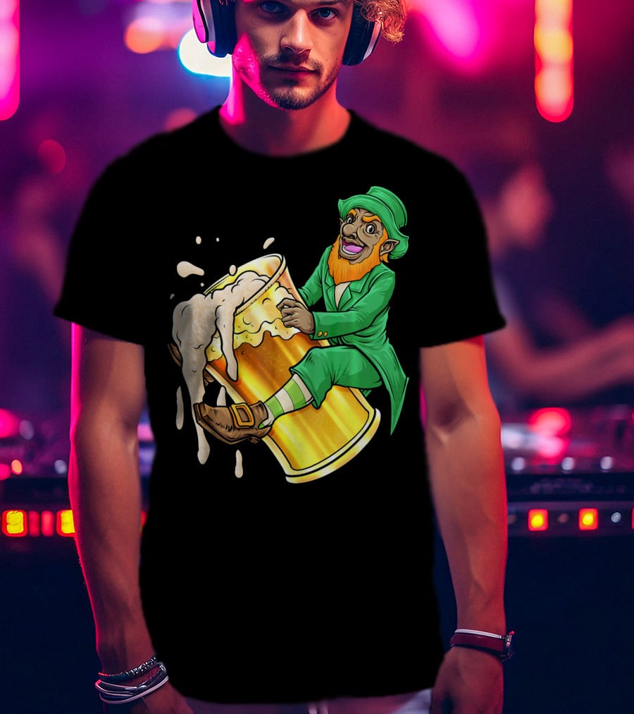 Black Leprechaun Beer African Amer T-Shirt