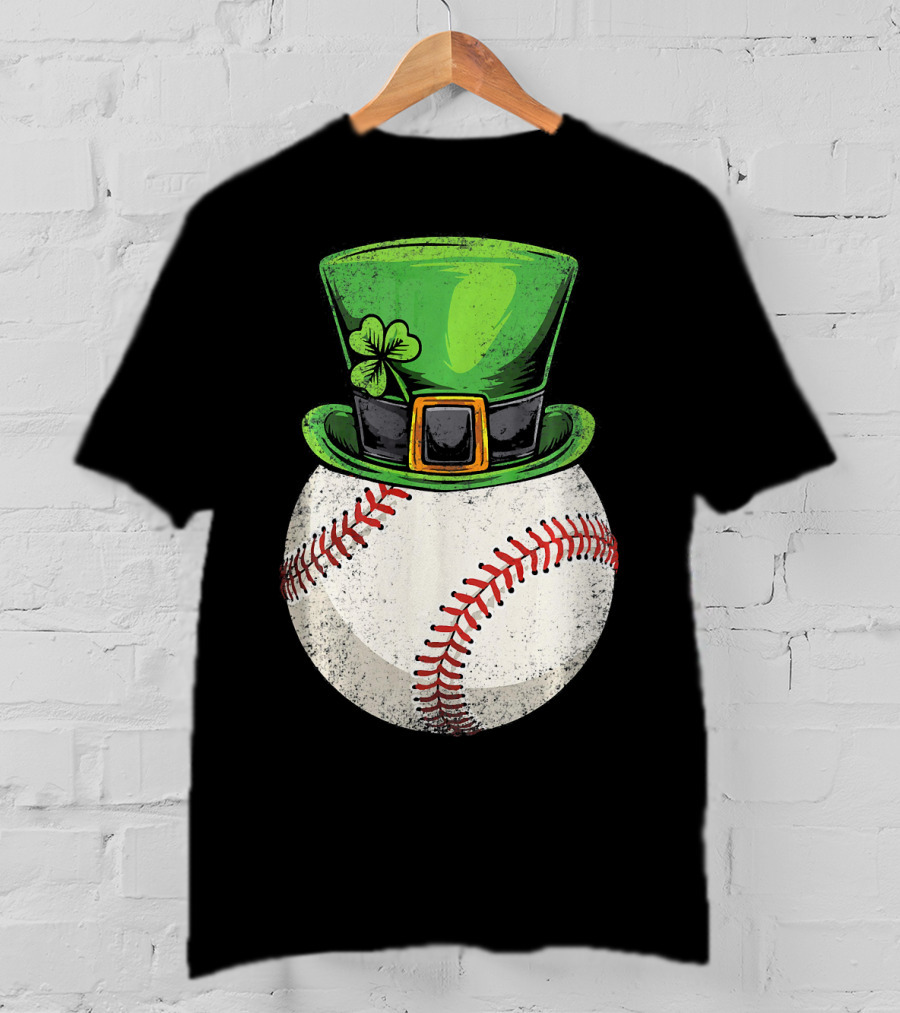 St Patricks Baseball Leprechaun Shamrock Hat T-Shirt