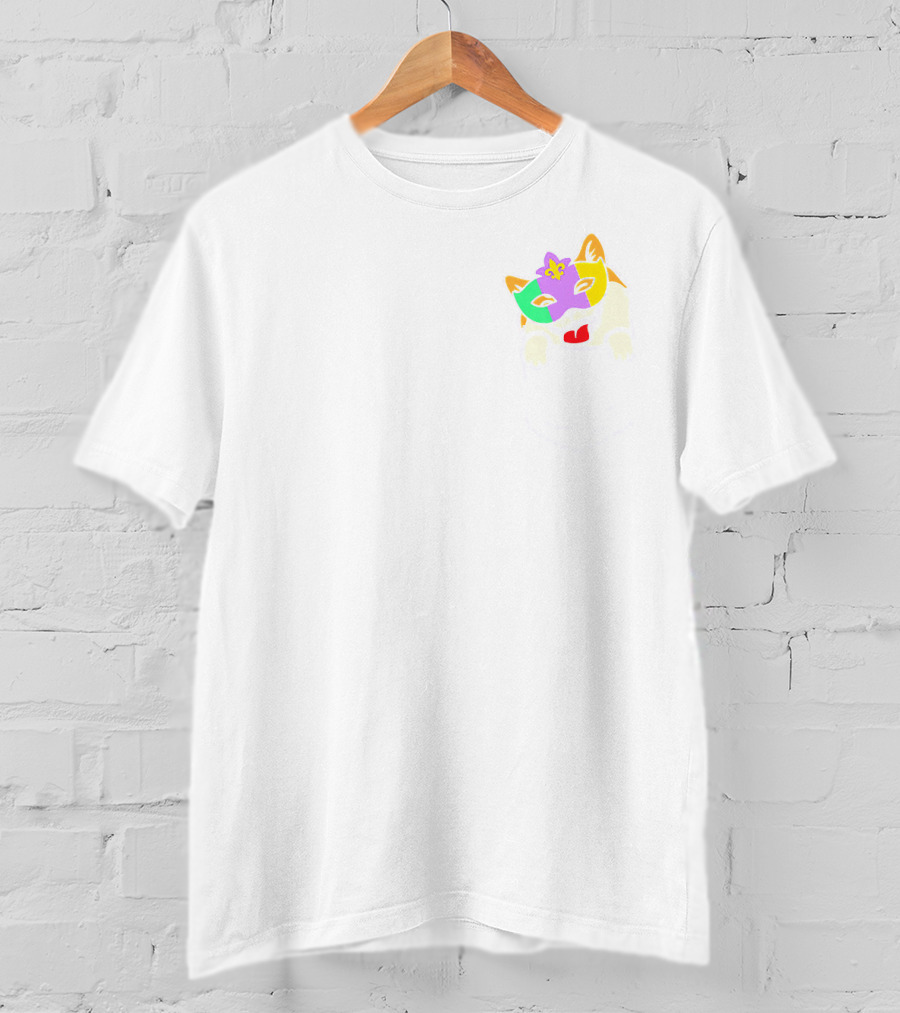 Shiba Inu Jester Mask Akita Dog Pocket T-Shirt