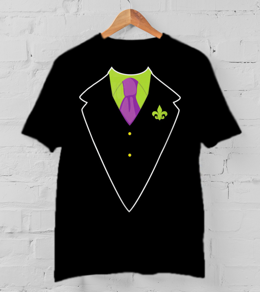 Mardi Gras Fat Tuesday Costume With Fleur-de-Lis Suit T-Shirt