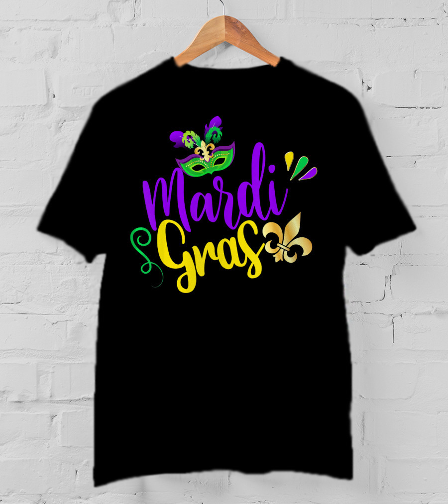 Mardi Gras Fleur-de-Lis Mask New Orleans Louisiana T-Shirt