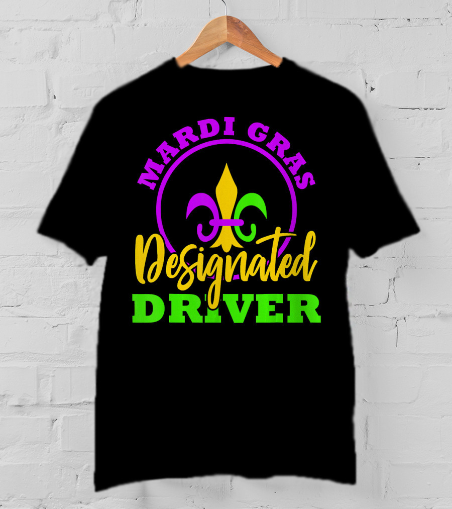 Mardi Gras Designated Driver Fleur-de-Lis T-Shirt