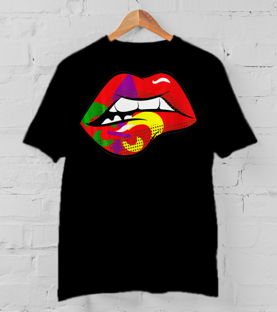 Mardi Gras Fleur De Lis Lips Party Pop T-Shirt