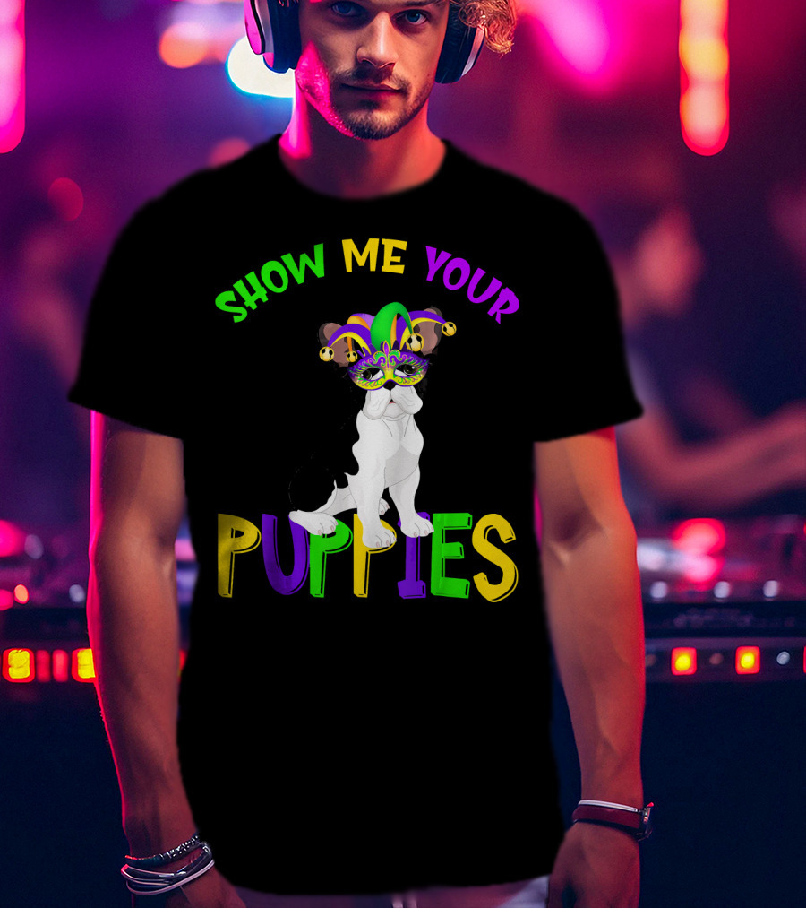 Show Me Your Puppies French Bulldogs Jester Hat T-Shirt