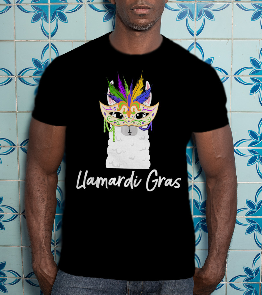 Llamardi Gras Celebrate Mardi Gras Carnival Para T-Shirt