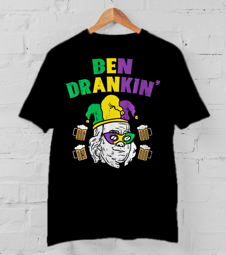 Ben Drankin' Franklin Jester Mask Beer Mugs T-Shirt