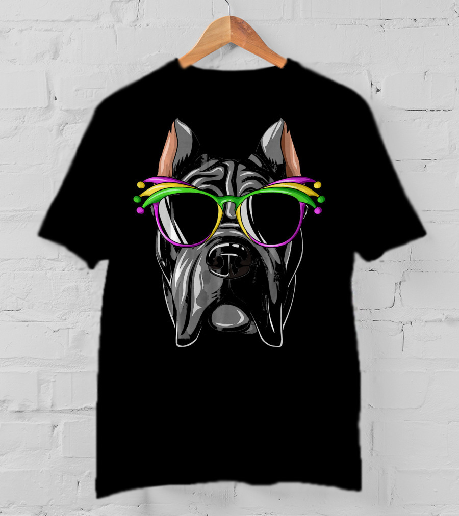 Cane Corso Mardi Gras Mask Eyewear Carnival Cane T-Shirt