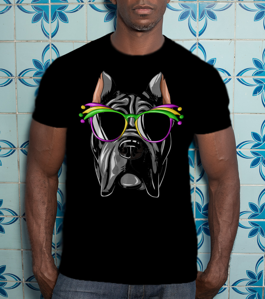 Cane Corso Mardi Gras Mask Eyewear Carnival Cane T-Shirt