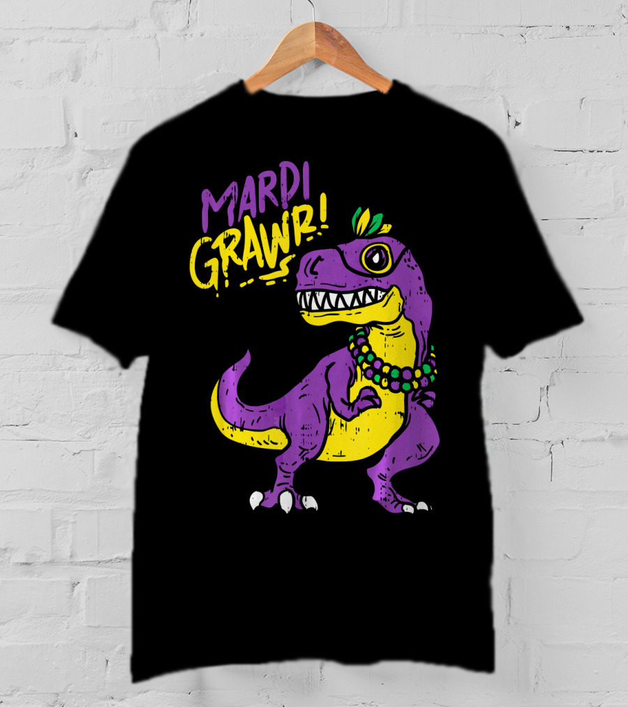 Mardi Grawr Rex Dinosaur Dino Mardi Grawr T-Shirt