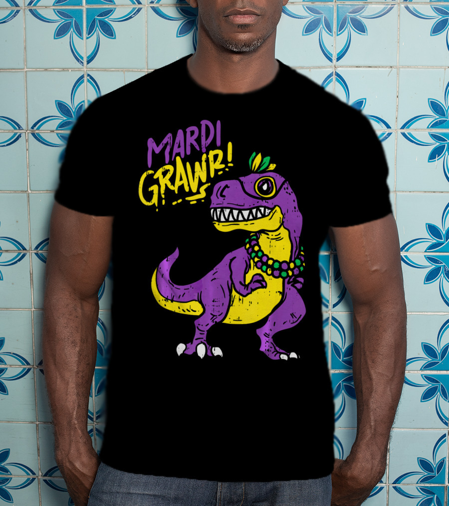 Mardi Grawr Rex Dinosaur Dino Mardi Grawr T-Shirt