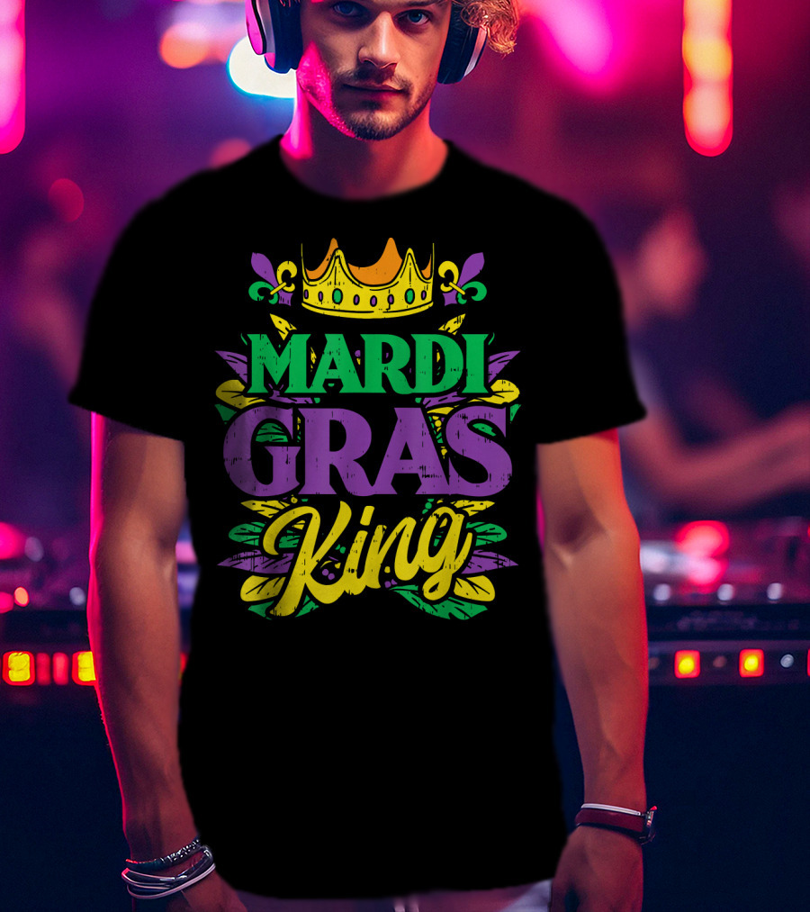 Mens Mardi Gras King Crown Funny Mardi Gras King T-Shirt