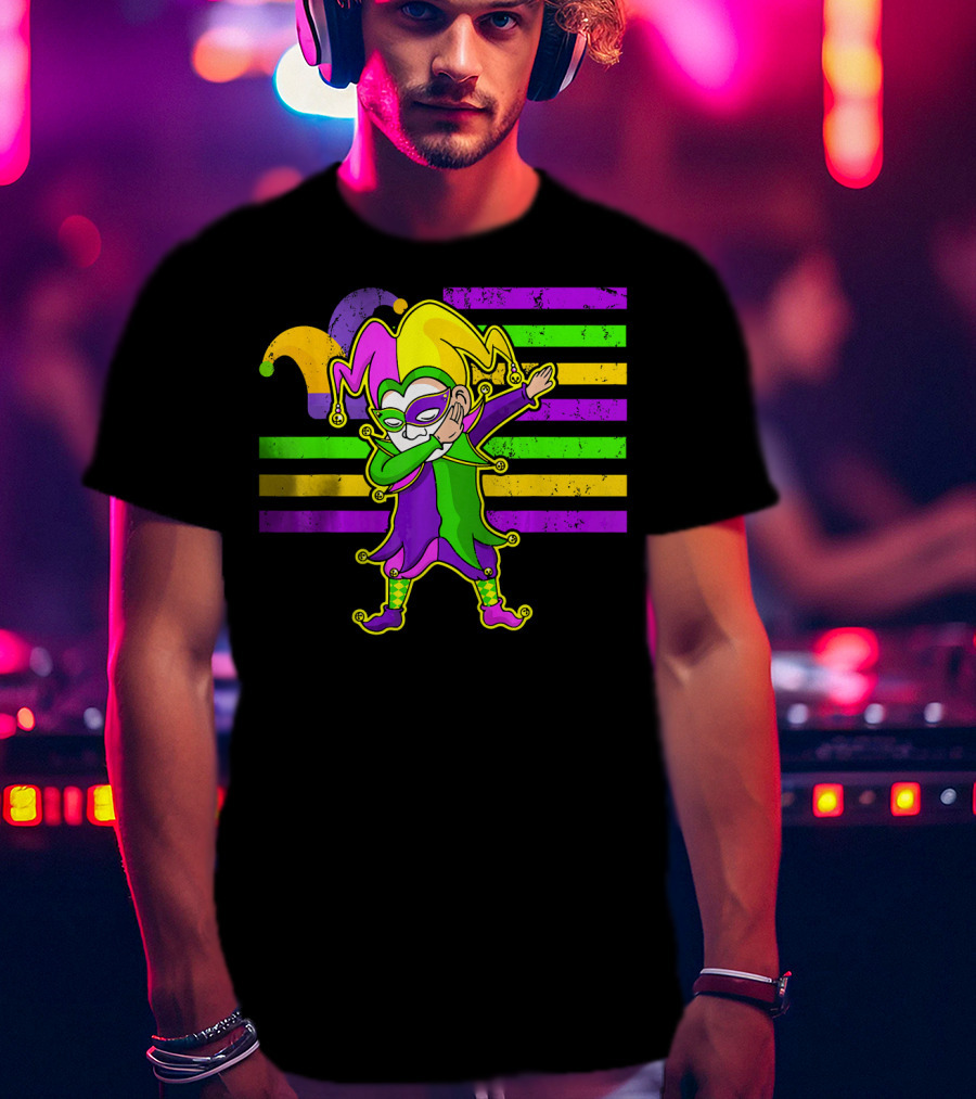 Mardi Gras Jester Dabbing T-Shirt