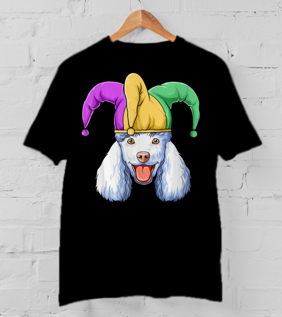 Mardi Gras Poodle Jester Hat Carnival Poodle T-Shirt