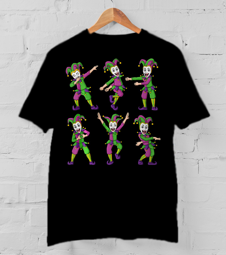 Mardi Gras Jesters Dancing Celebration Jokers T-Shirt