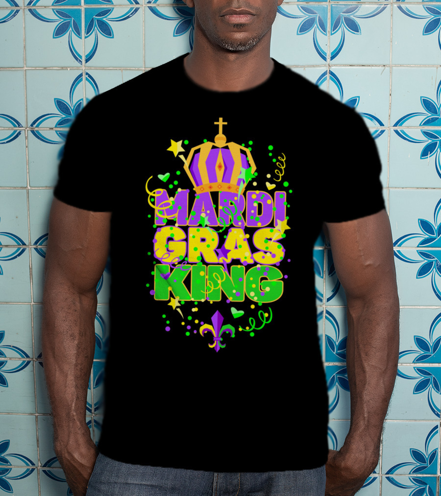 Mardi Gras King Crown Colorful T-Shirt