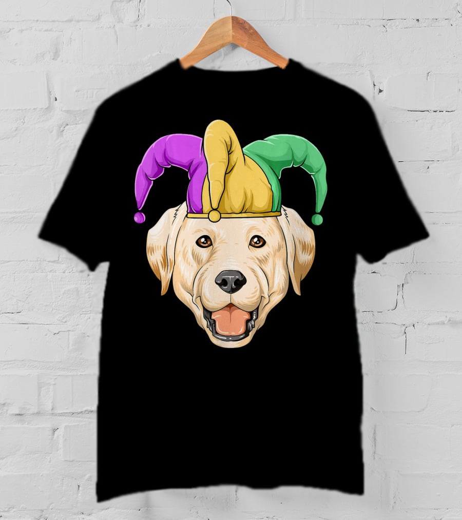 Mardi Gras Labrador In Jester Hat Carnival T-Shirt