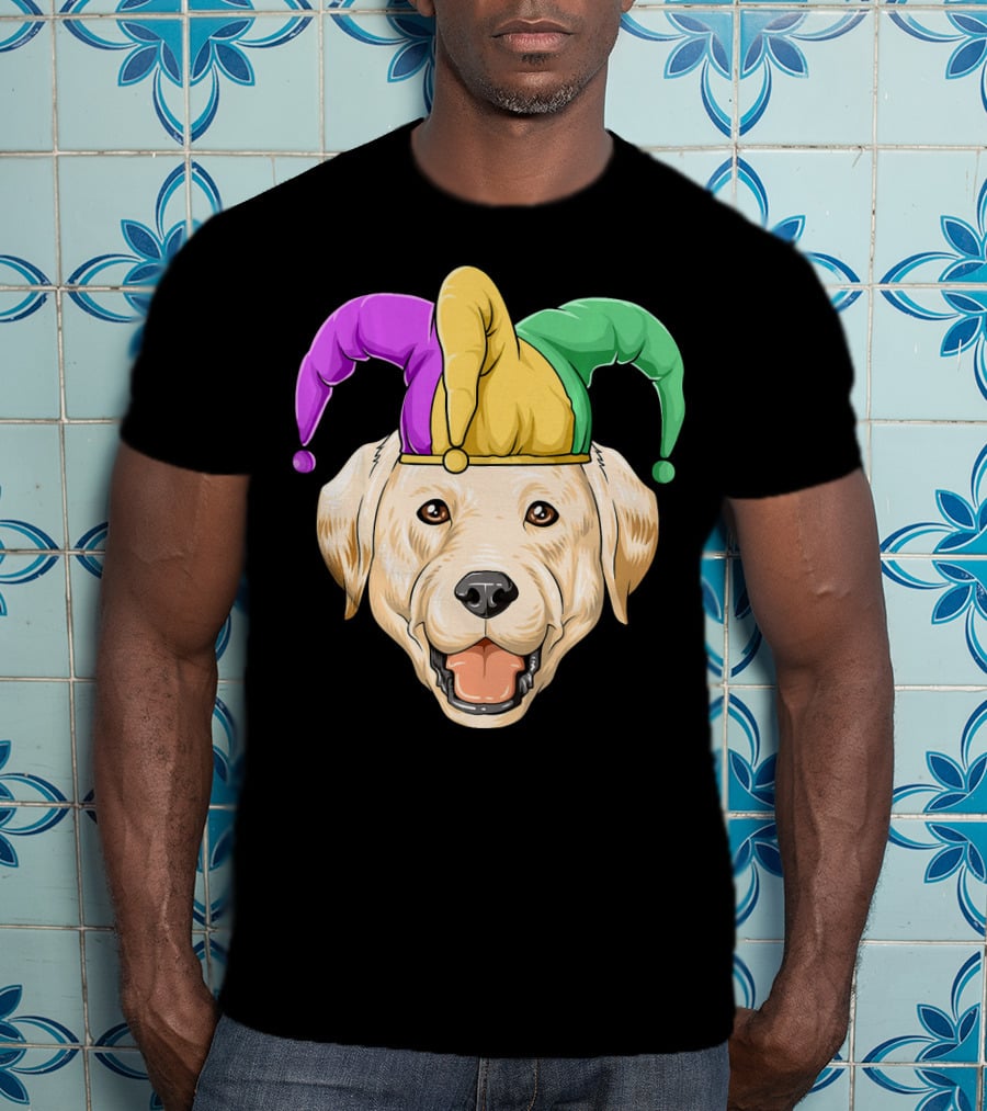 Mardi Gras Labrador In Jester Hat Carnival T-Shirt