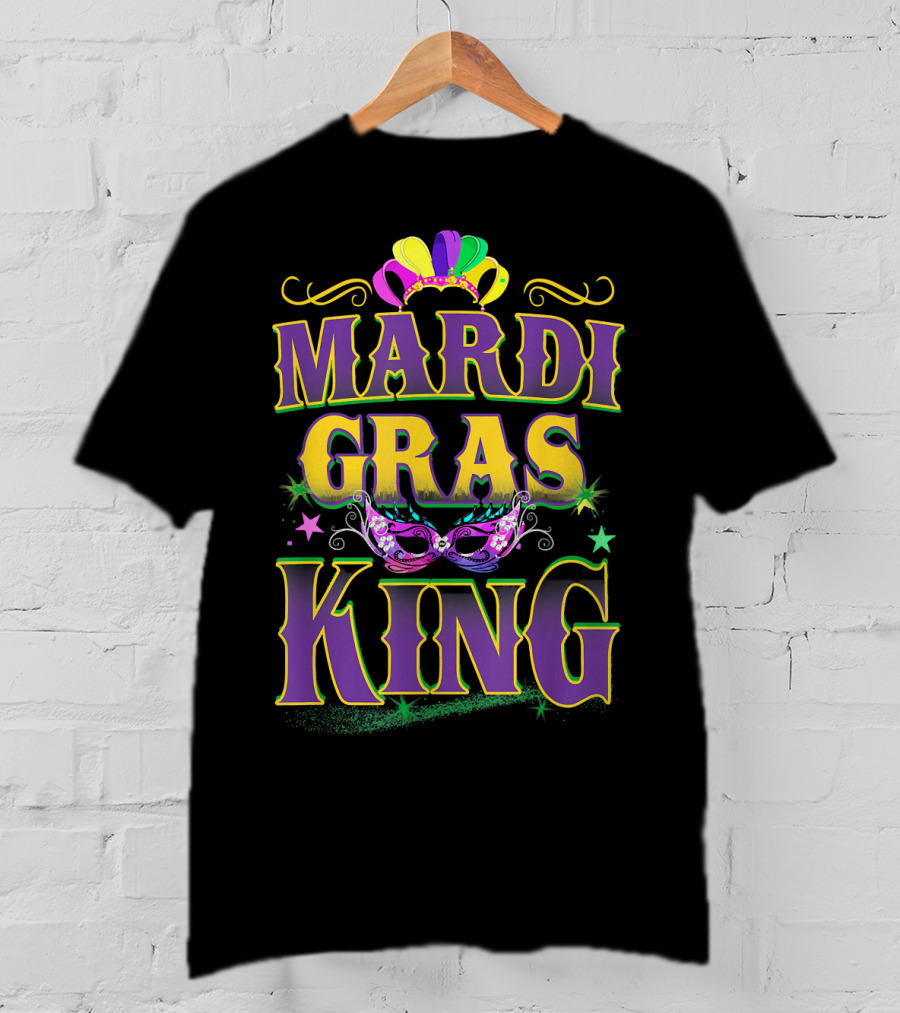 Mardi Gras King Crown Mask Fat Tuesday T-Shirt
