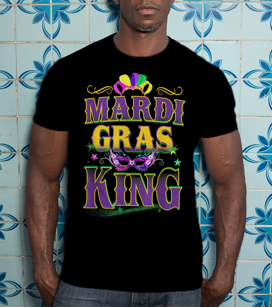 Mardi Gras King Crown Mask Fat Tuesday T-Shirt