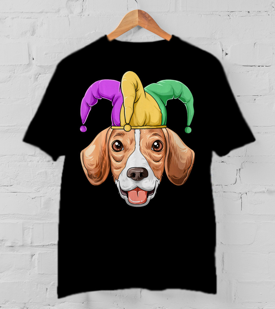 Mardi Gras Beagle Jester Hat Carnival Beagle T-Shirt