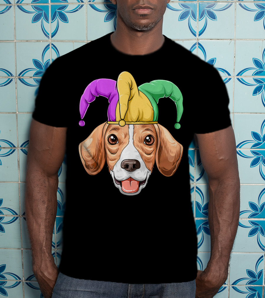 Mardi Gras Beagle Jester Hat Carnival Beagle T-Shirt