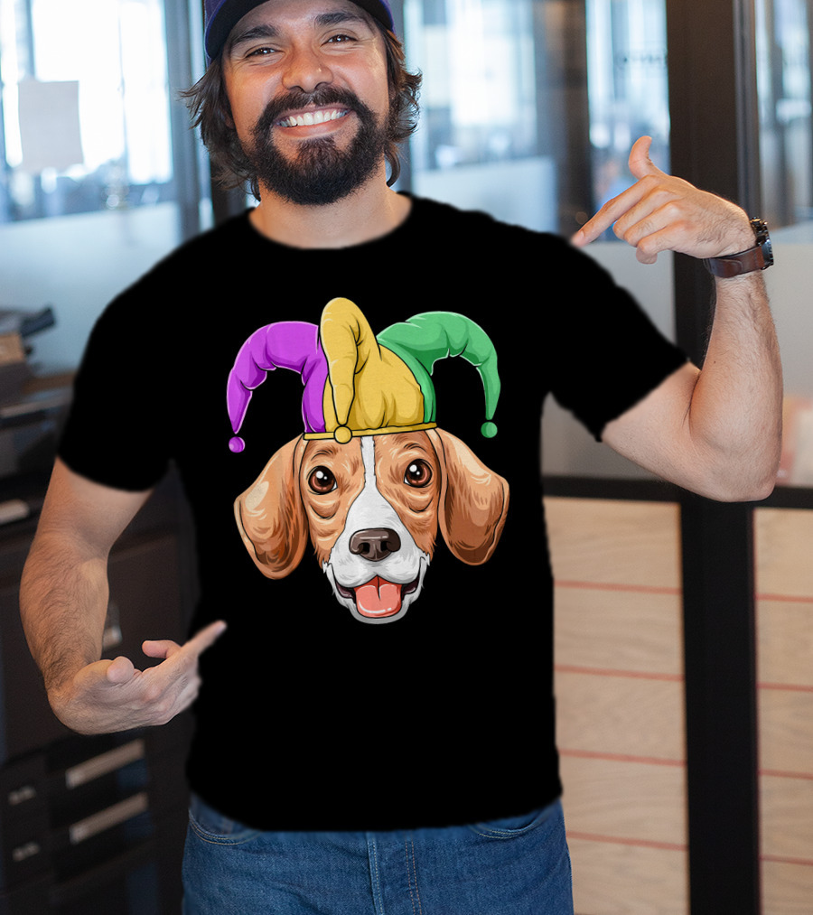 Mardi Gras Beagle Jester Hat Carnival Beagle T-Shirt