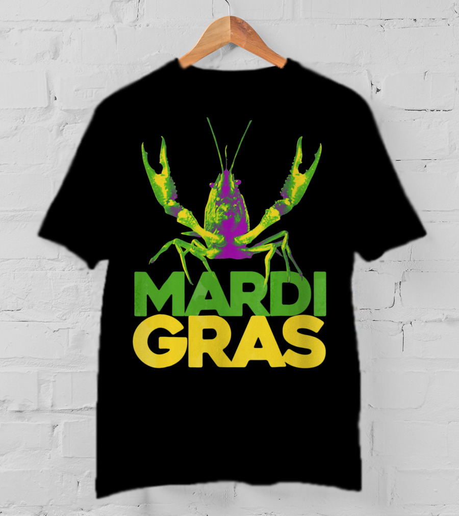 Mardi Gras Crawfish Vintage New Colorful T-Shirt