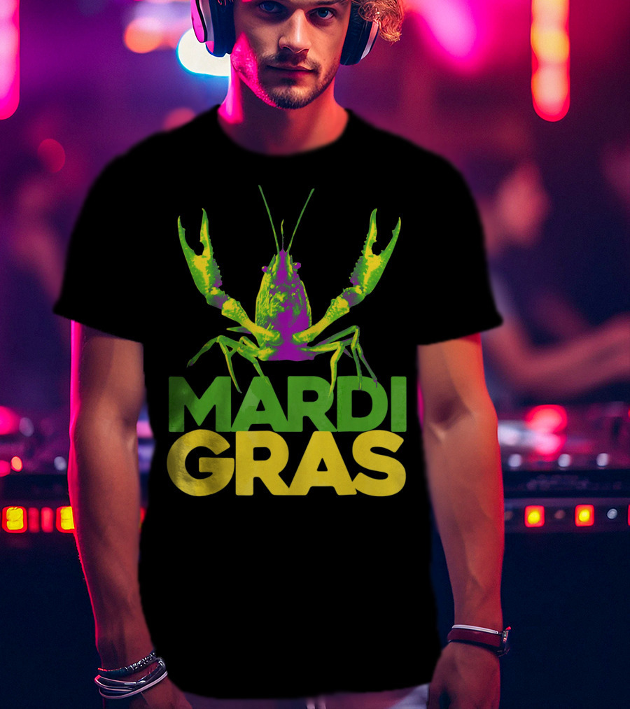 Mardi Gras Crawfish Vintage New Colorful T-Shirt