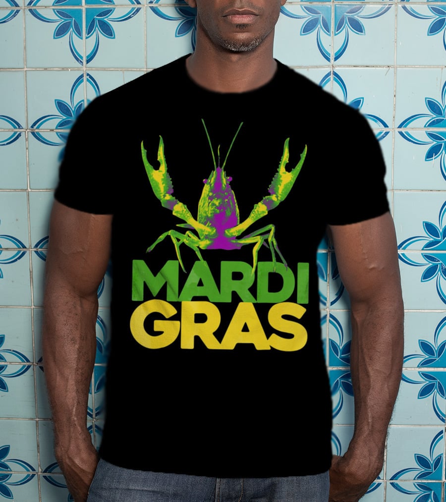 Mardi Gras Crawfish Vintage New Colorful T-Shirt