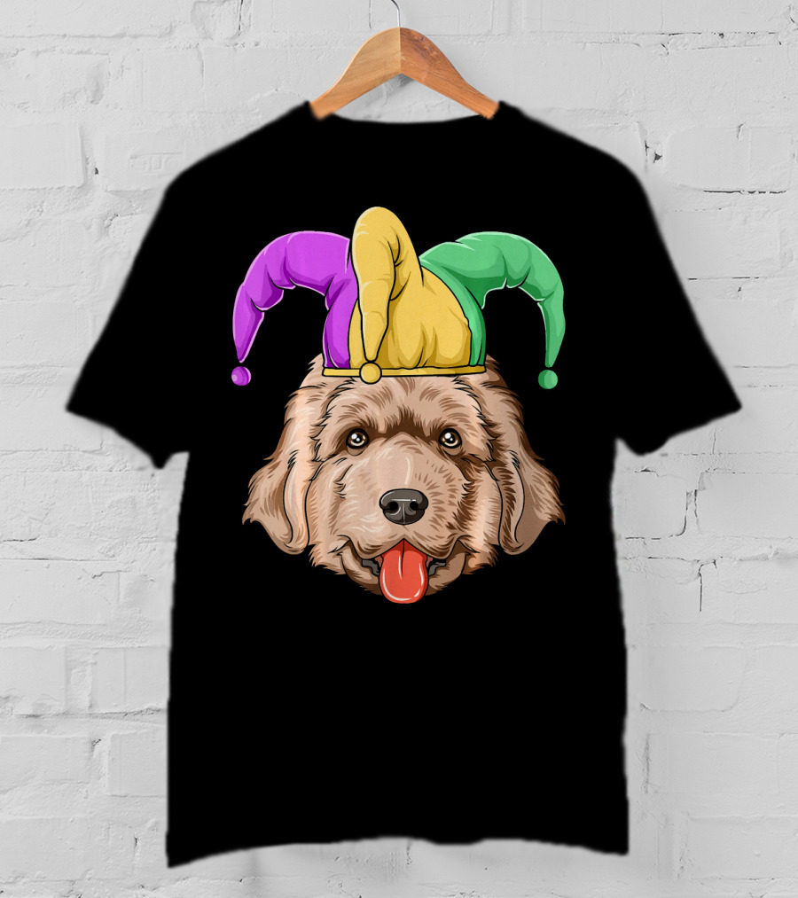Mardi Gras Jester Newfoundland Dog Hat T-Shirt