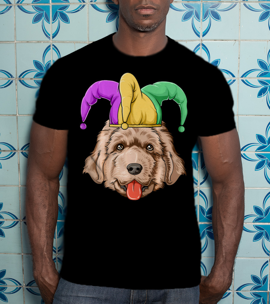 Mardi Gras Jester Newfoundland Dog Hat T-Shirt