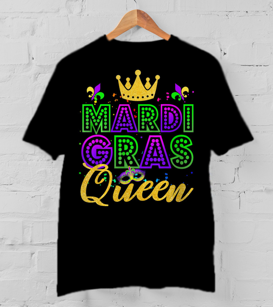 Mardi Gras Queen Crown Fleur-de-Lis Carnival Festival T-Shirt