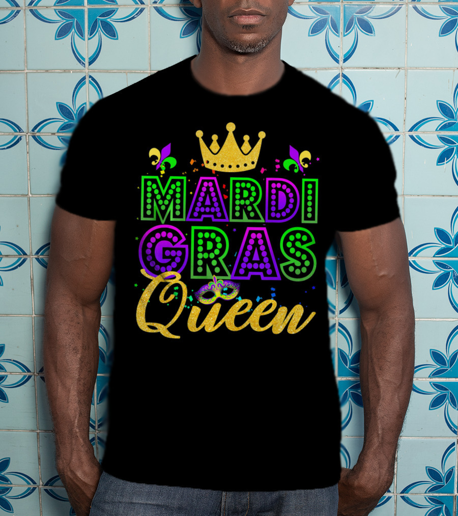 Mardi Gras Queen Crown Fleur-de-Lis Carnival Festival T-Shirt