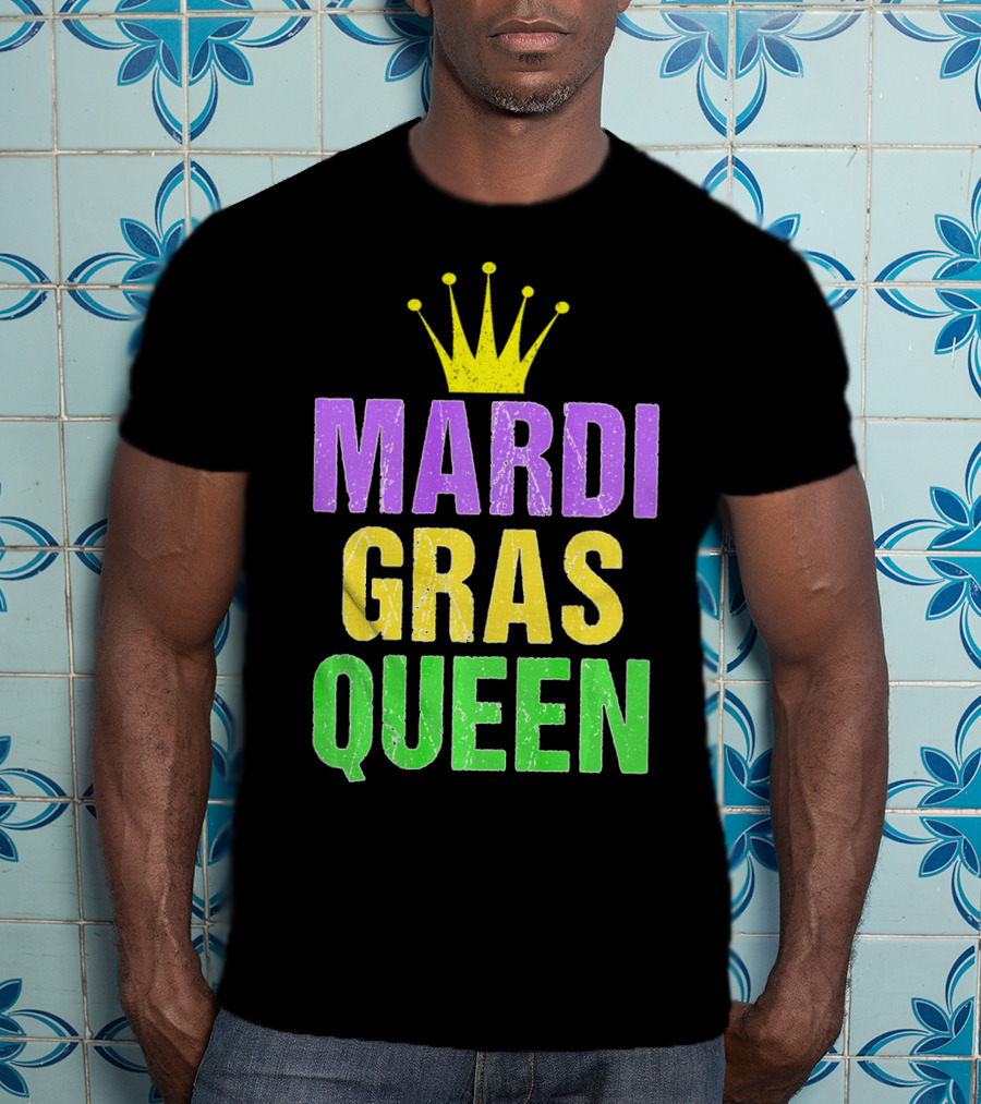 Mardi Gras Queen Mardi Gras Crown Purple Yellow Green T-Shirt