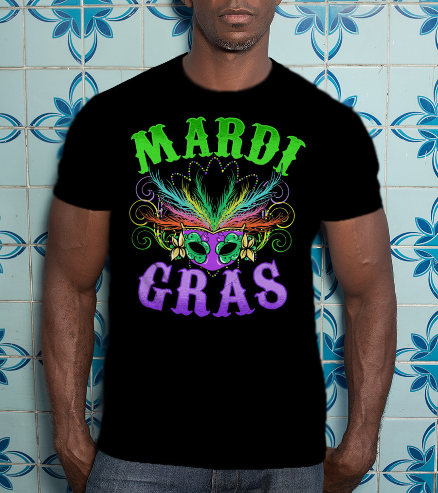 Mardi Gras Feather Mask Festival T-Shirt