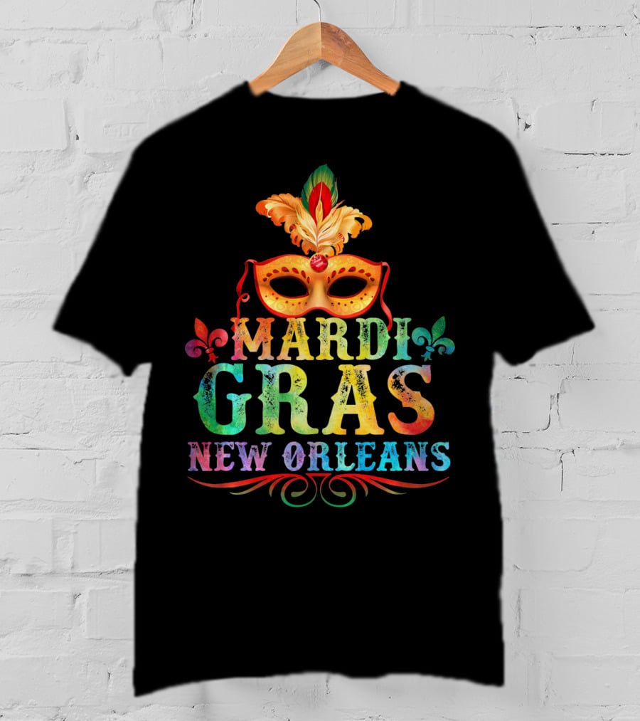 Mardi Gras Mask Fleur De Lis New Orleans T-Shirt
