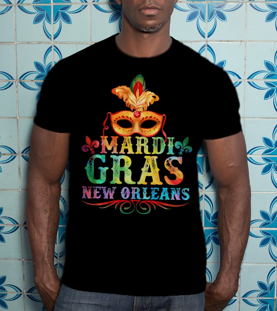 Mardi Gras Mask Fleur De Lis New Orleans T-Shirt
