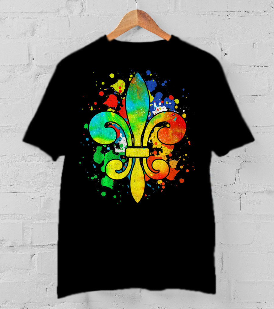 Mardi Gras New Orleans Colorful Fleur De Lis T-Shirt
