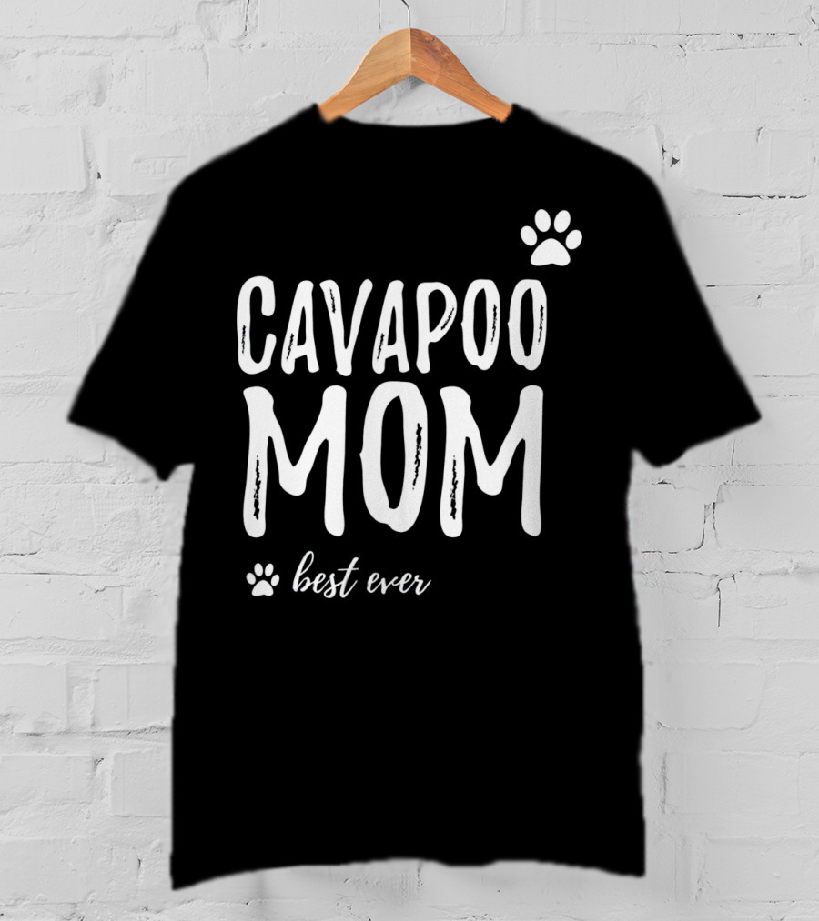 Cavapoo Mom Best Ever Paw Prints T-Shirt