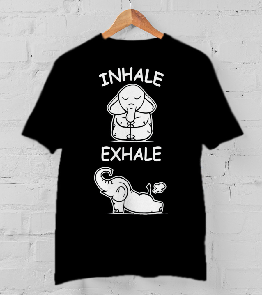 Inhale Exhale Cute Elephant Yoga Lover Meditation T-Shirt