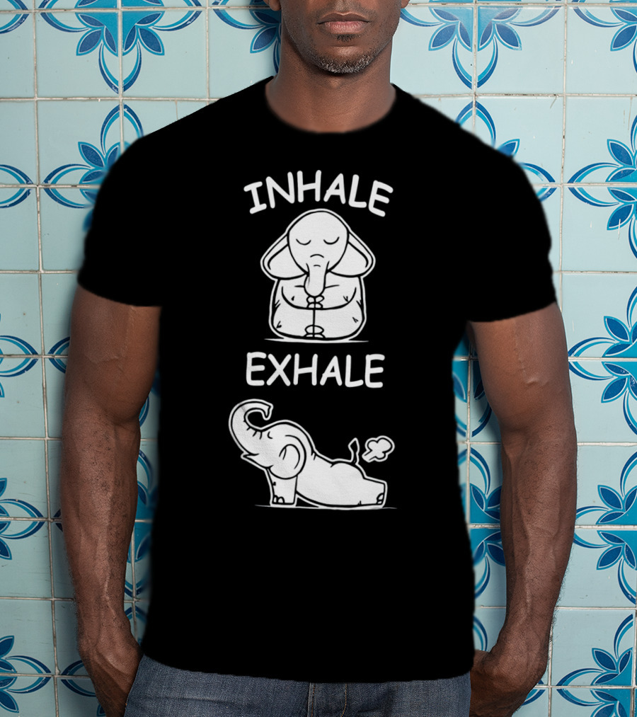 Inhale Exhale Cute Elephant Yoga Lover Meditation T-Shirt