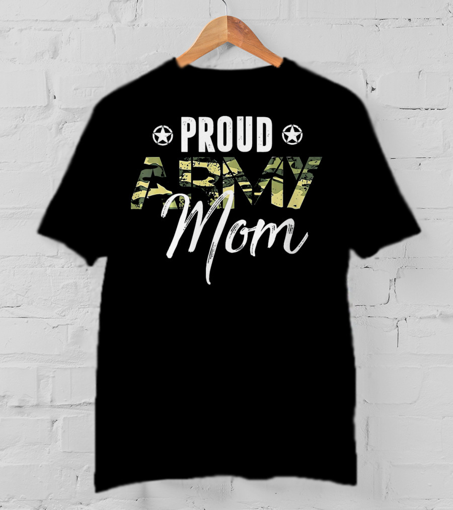 Proud Army Mom Military Mothe Star Camo T-Shirt